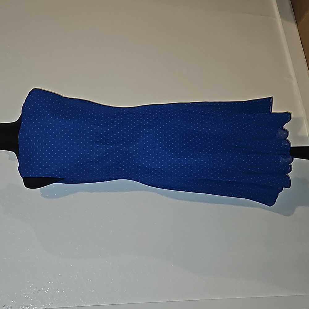 Chaps dress, blue on blue poka dots - Picture 2 of 7